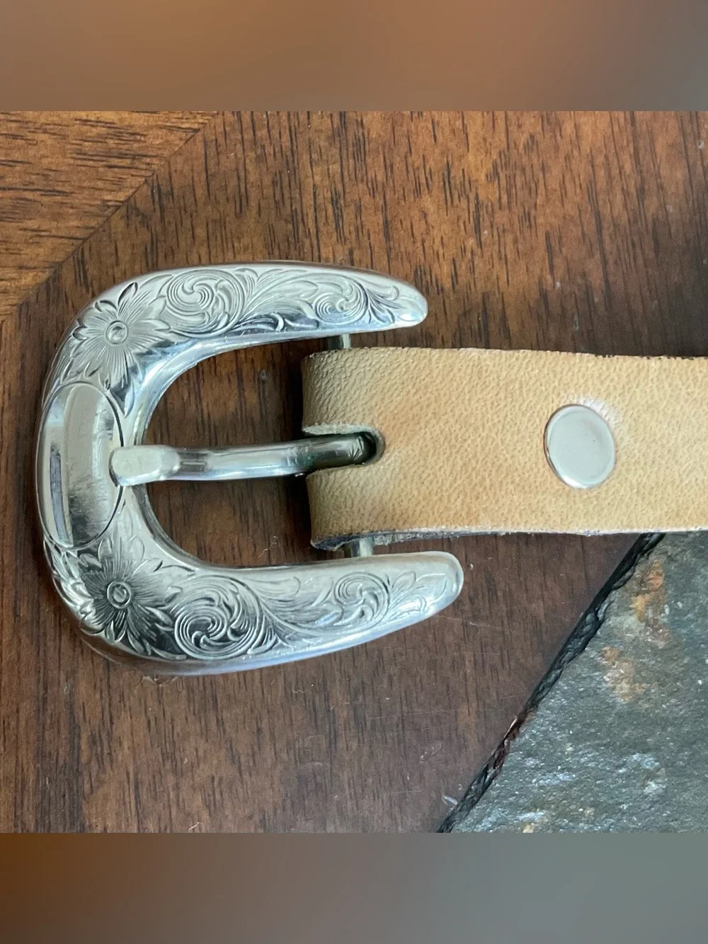 Brown Leather Concho Belt - Picture 5 of 9